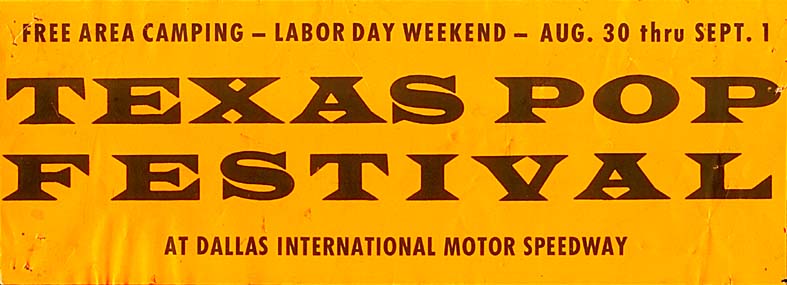 TIPF Bumper Sticker - Texas International Pop Festival 1969 - Copyright, Paul Johnston, Austin News Story